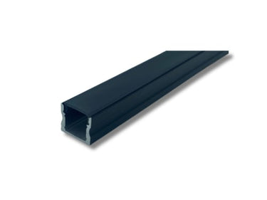 Alu profil 10 sort med sort cover - 2,5 m - 1