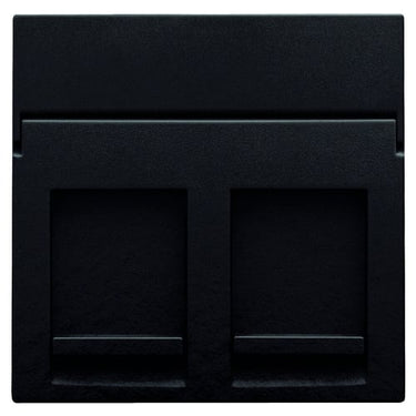 Afdækning til dataudtag 2xRJ45 piano black coated - 1