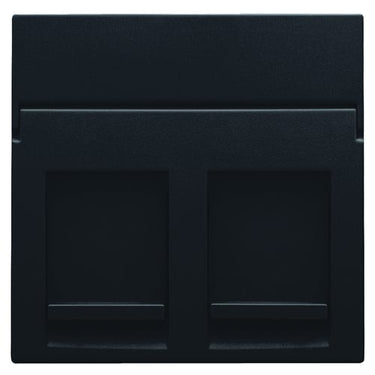Afdækning til dataudtag 2xRJ45 black coated - 1