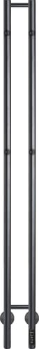 KRISS Twin el håndklædetørrer 1408x130mm matsort lakeret rf stål - 1