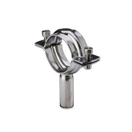 Rørholder med kort skaft (90mm) EN 1.4301 304 40,0-41,0mm - 1