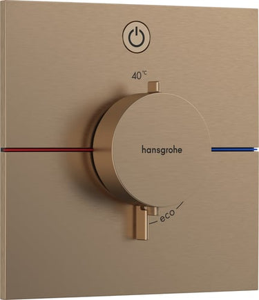 hansgrohe ShowerSelect Comfort E termostatarmatur til indbygning med afspærring til 1 udtag børstet bronze PVD - 1