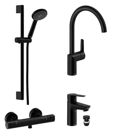 Damixa Core projektpakke Home bad + køkken matsort - 1