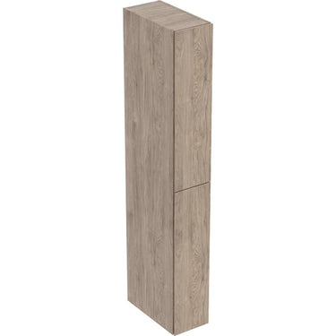 Geberit højskab 2 sk 24 x 180 x 48 cm nøddetræ melamin træstruktur - 1