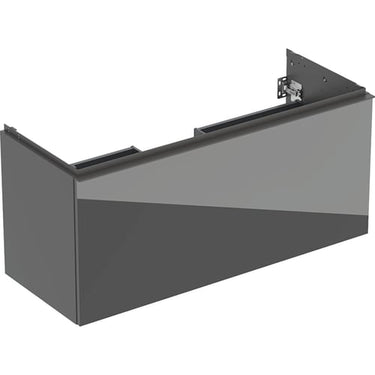Geberit Acanto underskab til håndvask 120 cm 1 sk + 1 indv sk lava glas blankt/håndtag lava mat - 1
