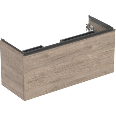 Geberit Acanto underskab til håndvask 120 cm 1 sk + 1 indv sk nøddetræ melamin træstruktur/håndtag lava mat - 1
