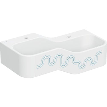 Geberit Bambini lege- og vaskekumme 2 vaskepl lav vask højre 90 cm hh v/h Havblå - 1