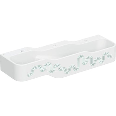 Geberit Bambini lege- og vaskekumme 3 vaskepl lav vask højre 140 cm hh midt v/h Skovgrøn - 1