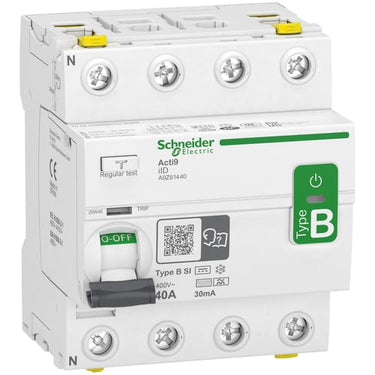 Acti9 RCCB HPFI afbryder 4P 40A 30mA klasse B-SI AC/DC til installationer med 3faset frekvensomformer og inverter med DC strømme - 1