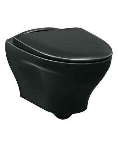 Gustavsberg 8330 Estetic vægskål C+ HF med SC/QR sæde mat sort - 1