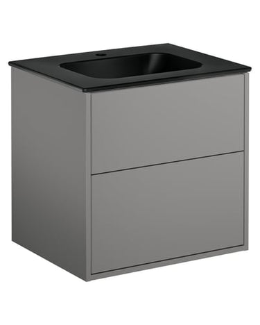 Gustavsberg Artic møbelsæt 60cm 2sk/vask mat sort/askegrå - 1