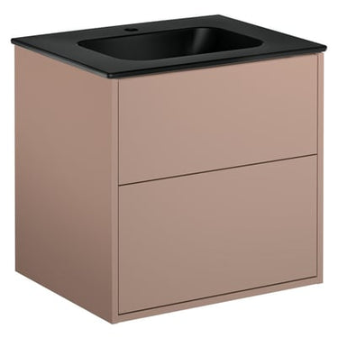 Gustavsberg Artic møbelsæt 60cm 2sk/vask mat sort/peach - 1