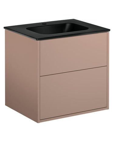 Gustavsberg Artic møbelsæt 60cm 2sk/vask mat sort/peach - 1
