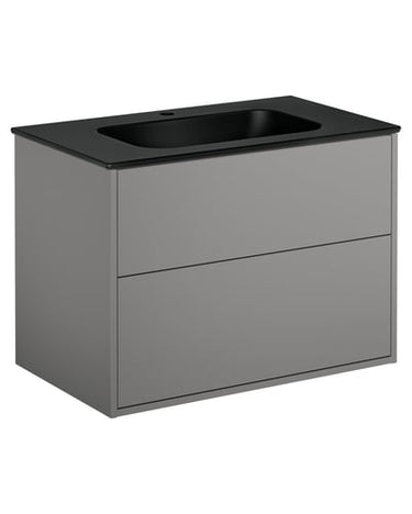 Gustavsberg Artic møbelsæt 80cm 2sk/vask mat sort/askegrå - 1