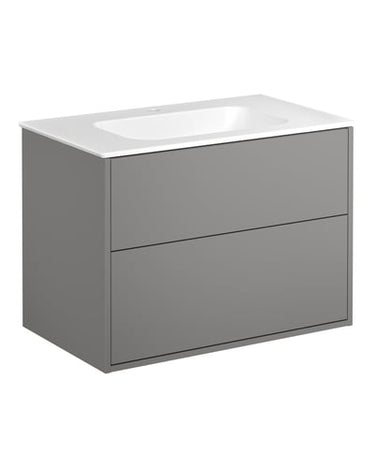 Gustavsberg Artic møbelsæt 80cm 2sk/vask mat hvid/askegrå - 1