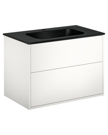 Gustavsberg Artic møbelsæt 80cm 2sk/vask mat sort/hvid - 1