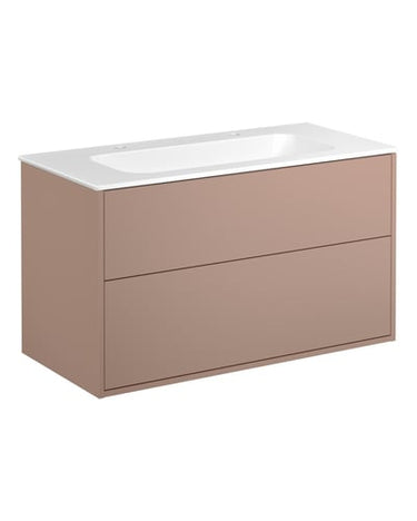 Gustavsberg Artic møbelsæt 100cm 2sk/vask 2hh mat hvid/peach - 1