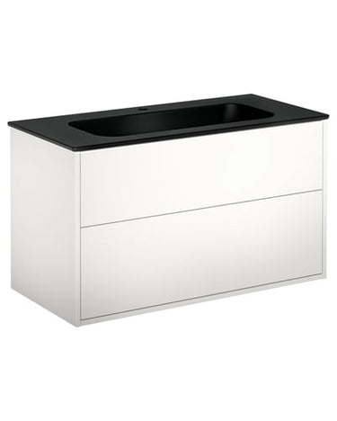 Gustavsberg Artic møbelsæt 100cm 2sk/vask mat sort/hvid - 1