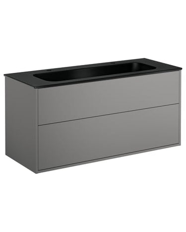 Gustavsberg Artic møbelsæt 120cm 2sk/vask 2hh mat sort/askegrå - 1
