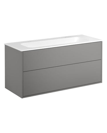 Gustavsberg Artic møbelsæt 120cm 2sk/vask 2hh mat hvid/askegrå - 1