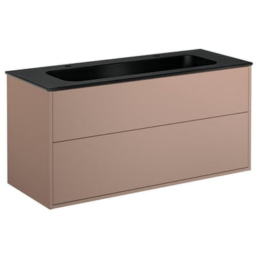 Gustavsberg Artic møbelsæt 120cm 2sk/vask 2hh mat sort/peach - 1