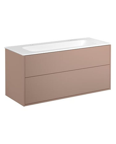 Gustavsberg Artic møbelsæt 120cm 2sk/vask 2hh mat hvid/peach - 1