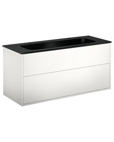 Gustavsberg Artic møbelsæt 120cm 2sk/vask 2hh mat sort/hvid - 1