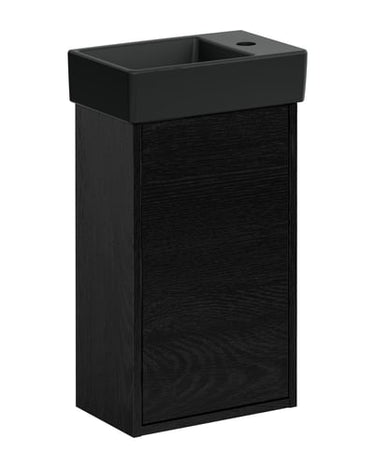 Gustavsberg Artic S møbelsæt 36cm vask hh tv mat sort/sort askefinér - 1