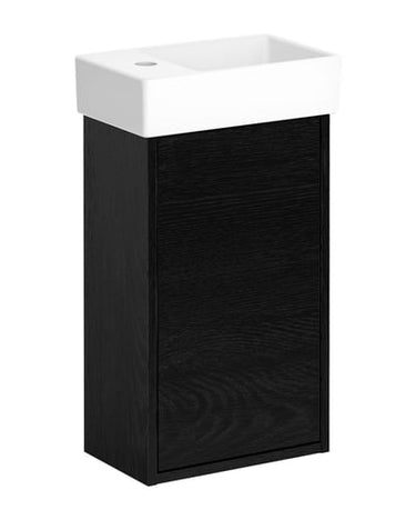 Gustavsberg Artic S møbelsæt 36cm vask hh th mat hvid/sort askefinér - 1