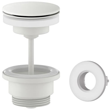 Damixa bundventil Ø63mm 1 1/4" push-up mat hvid - 1