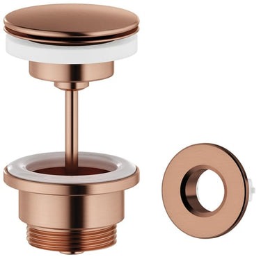 Damixa bundventil Ø63mm 1 1/4" push-up børstet kobber PVD - 1