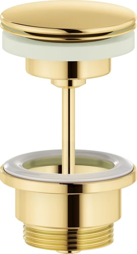Damixa bundventil Ø63mm 1 1/4" "altid åben" poleret messing (PVD) - 1