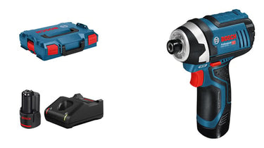Blå Bosch Akkuslagskruetrækker GDR12V-105 2X2Ah Lb - 1