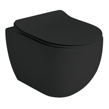 Lavabo Glomp mini væghængt toilet 460x370x325mm t/indbyg rimless cist matsort - 1