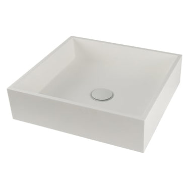Lavabo Solid Surface håndvask akryl 400x370x105mm t/bord mat hvid - 1