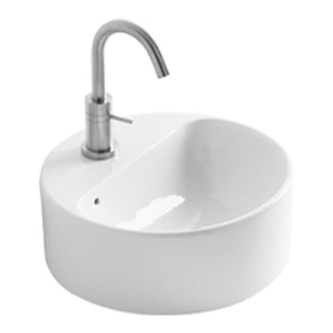 Lavabo Axa Rondo 103 håndvask porcelæn 350x350x130mm t/bordpl hvid - 1