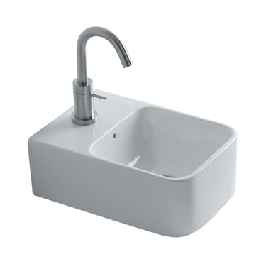 Lavabo Axa 1025 håndvask porcelæn 240x355x130mm t/bordpl/væg hvid - 1