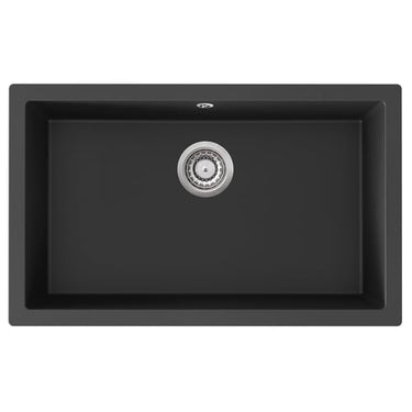 Lavabo Jupiter køkkenvask komposit 756x466x195mm strainer matsort/forkr - 1
