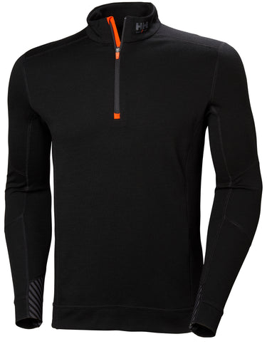 HH Workwear Lifa Merino uld undertrøje med lange ærmer og zip 75107 sort 2XL - 1