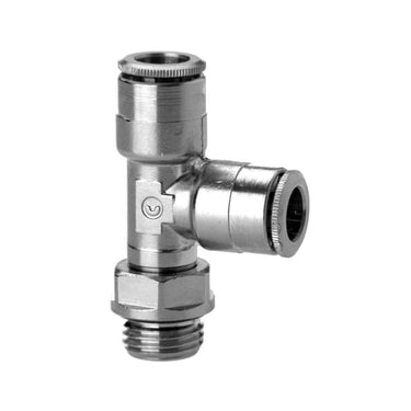 Push in fitting-swivel run tee-6mm tube -1/8 thread 6442 6-1/8 SUPER-RAPID FITTING - 1