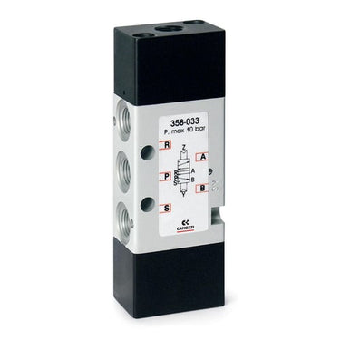 Pneumatic valve-5/3 CC-1/8 port-pilot pilot368-033 5/3 SPOOL VALVE SER. 3 - 1