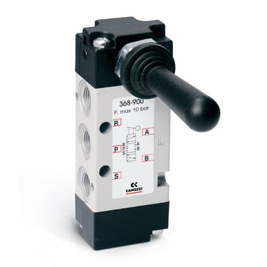 Manually operated valve-5/3 CC-1/8 - lever-lever368-900 MAN. VALVE SER. 3 - 1