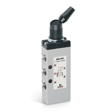 Manually operated valve-5/2 -1/8 -toggle switch358-990 MAN. VALVE SER. 3 - 1