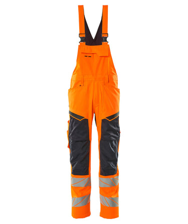 Mascot Overall med knælommer 19569 Hi-Vis orange/mørk marine str 82C58 - 1