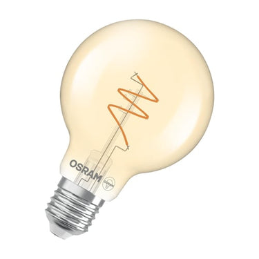 OSRAM Vintage 1906 LED globe80 filament spiral guld 470lm 4,9W/922 (40W) E27 dæmpbar - 1