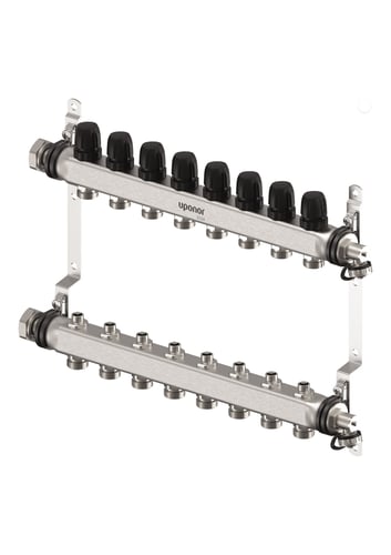 Uponor Vario S fordelerrørsæt 8 kredse x 3/4" Euro - 1