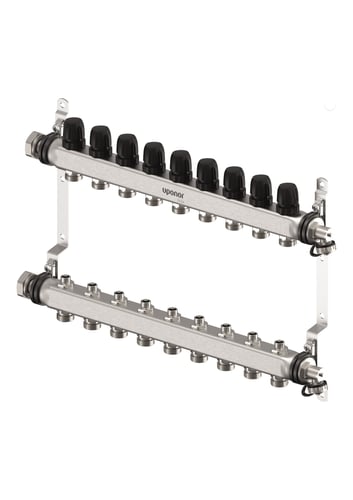 Uponor Vario S fordelerrørsæt 9 kredse x 3/4" Euro - 1