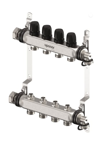 Uponor Vario S fordelerrørsæt 4 kredse x 3/4" Euro - 1