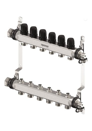 Uponor Vario S fordelerrørsæt 6 kredse x 3/4" Euro - 1
