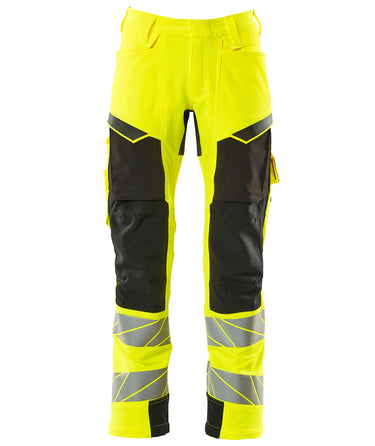Mascot Bukser med knælommer 19079 Hi-Vis gul/sort str 76C48 - 1